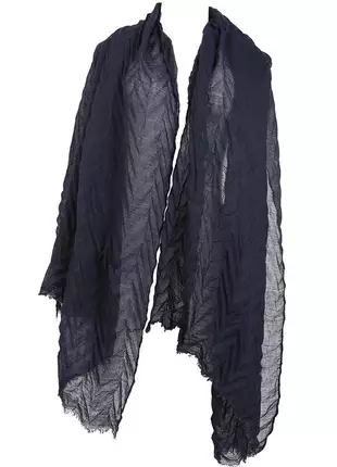 Echarpe azul marinho texturizado com toque de algodão