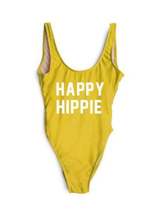 Maiõ com frase happy hippie