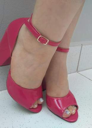 Sandália feminina salto bloco  colors