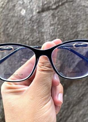 Armacao de óculos quadrada tiffany & co tf2160 preto e azul celeste