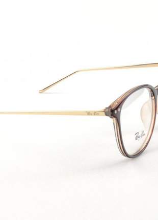 Armacao de óculos rendonda ray-ban rx006 marrom e dourada