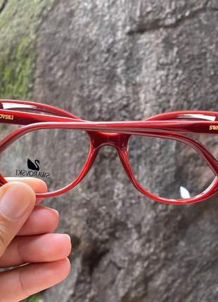 Oculos armação de grau swarovski sk5291 vermelha