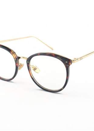Armacao de óculos redonda feminina dior 2334 cd marrom tartaruga