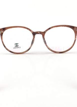 Armacao de óculos redonda chanel x1336 nude
