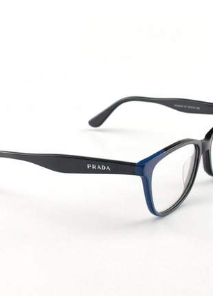 Armacao de óculos prada pr 04uv acetato preta e azul