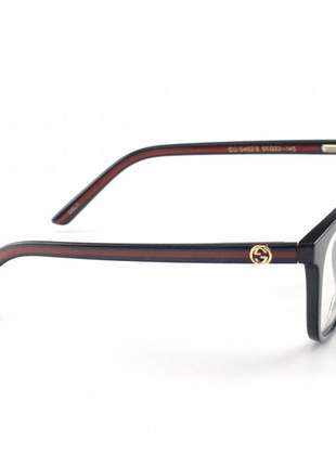 Armacao de óculos quadrado gucci gg0402 preto