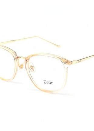 Armacao de óculos feminina dior rm2002-1 cd dourado transparente