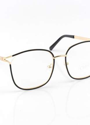 Armacao de óculos feminino chloé 2127 - dourado e preto