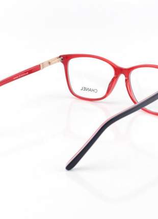 Oculos armação de grau chanel x3365 - azul e vermelho