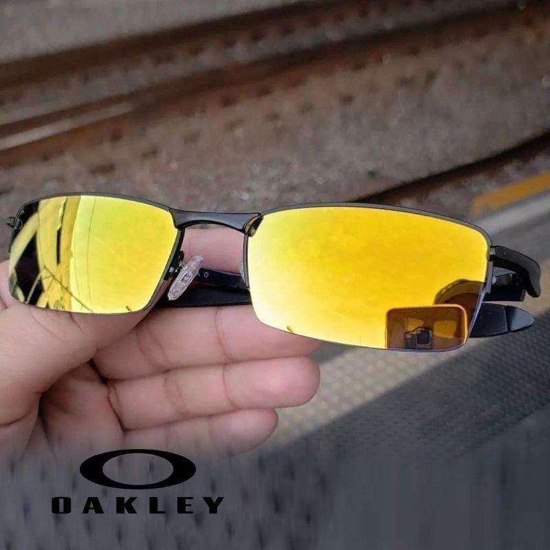Óculos de Sol Lupinha Lupa Oakley Vilão Fio Nylon Preta e Vermelha