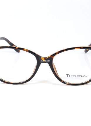 Óculos armação de grau tiffany & co infinito tf2143-b marrom tartaruga