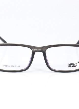 Armação de óculos quadrada masculina mont blanc ap9233 - grafite
