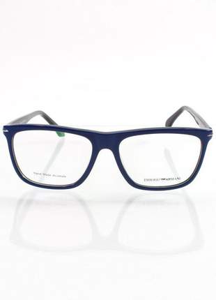 Óculos armação de grau quadrada masculina empório armani preta e azul
