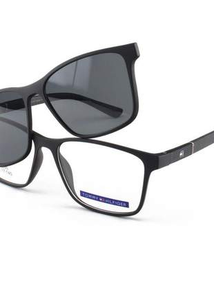 Armacao de óculos clip on tommy hilfiger th2285 1 lente extra - preto
