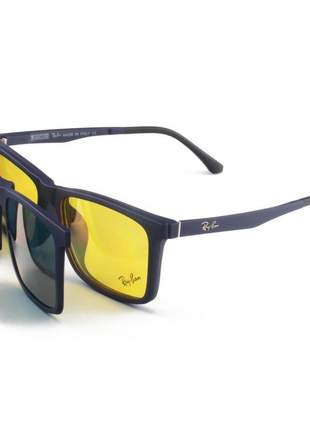 Armacao de óculos clip on ray-ban rb2126 4 lentes - armação azul
