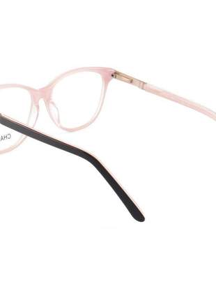 Armação de óculos oval chanel ch3365 preto e rosa