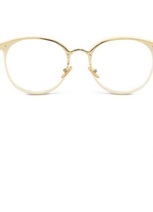 Armacao de óculos redonda feminina dior 2334 cd marrom e creme