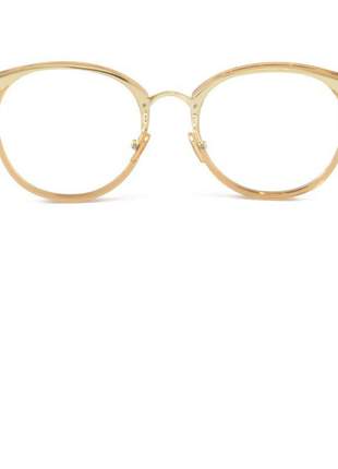Armacao de óculos redonda feminina dior 2334 cd dourado