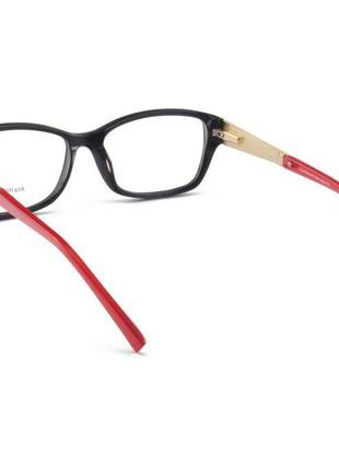 Armacao de óculos quadrada ana hickmann ah6228 preta e vermelha