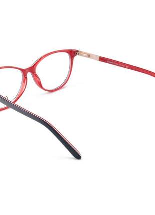 Armacao de óculos oval feminina chanel ch3255 azul e vermelha