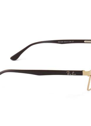 Armacao de óculos retangular ray-ban rb5258 marrom e dourada metal