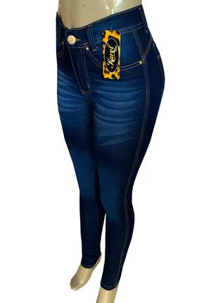 Calça jeans feminina cintura alta lycra