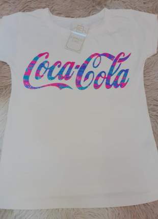 Blusa manga curta t-shirt blusinha casual camiseta coca