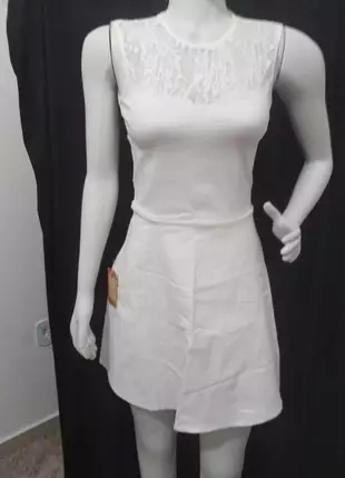 Vestido off white curto casamento civil simples renda cotton