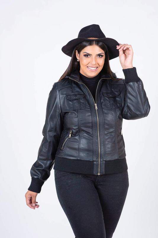jaqueta de couro legitimo feminina plus size