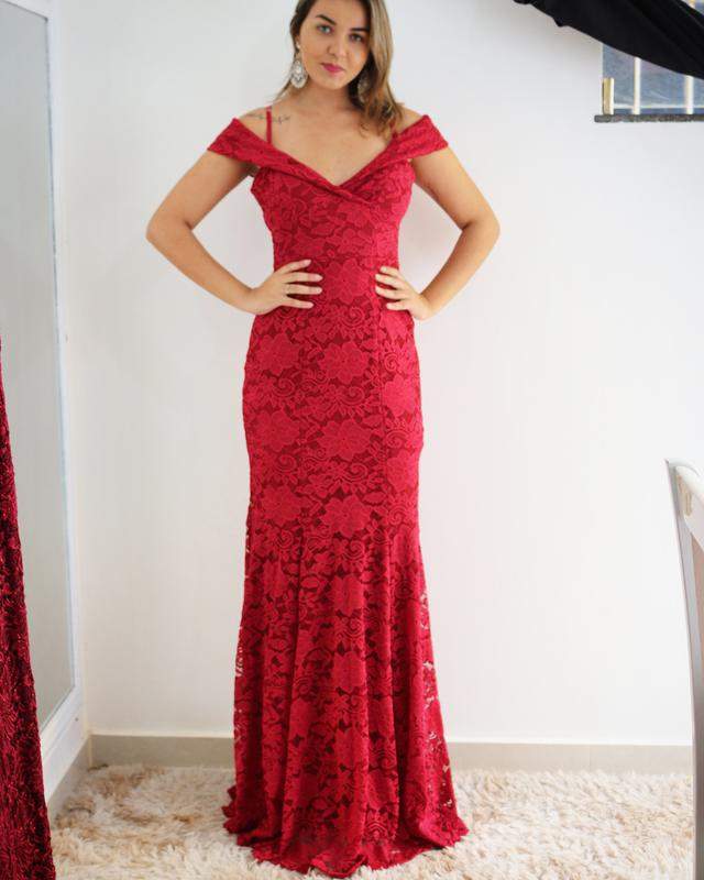 vestido vermelho longo de formatura