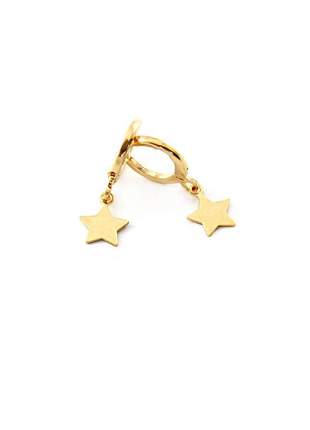 Brinco de argolinha estrela banhado a ouro 18k - bri018