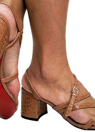 Sandálias femininas croco  bico folha