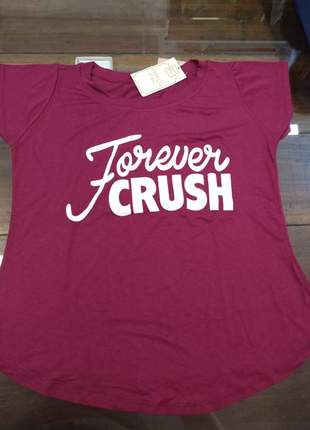 Blusa manga curta t-shirt blusinha casual camiseta roxa crush
