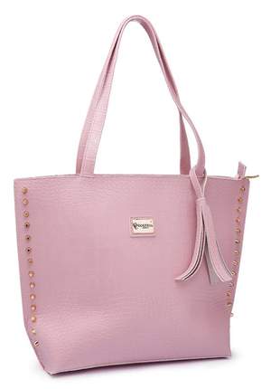 Bolsa sacola grande saco exclusive croco rosa linda