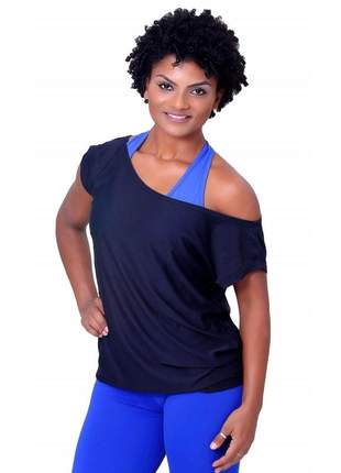 Camisa fitness academia lisa dry fit ombro caído feminino
