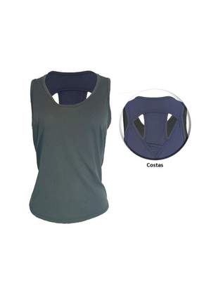 Camisa regata feminina fitness academia dry fit recorte nas costas