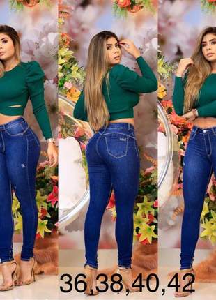 Calça jeans feminina cintura alta