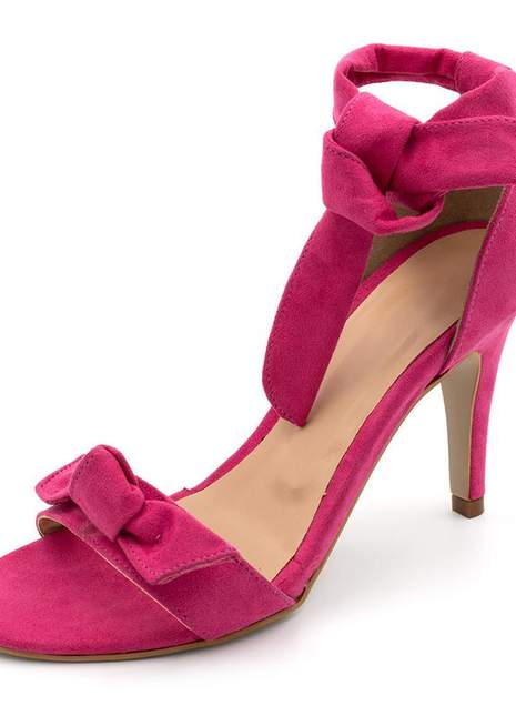 sandalia rosa salto alto