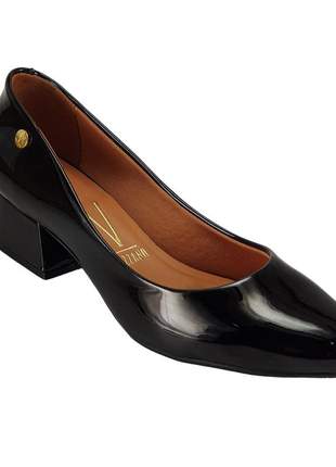 Sapato feminino scarpin salto baixo vizzano 1346 preto