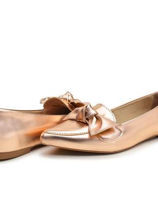 Sapato sapatilha bronze metalizada tendencia 2020