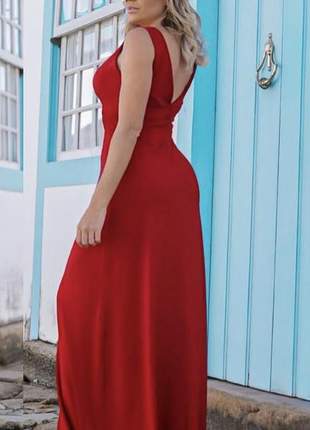 Vestido longo vermelho red casual