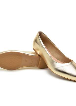 Sapatilha sapato rasteirinha dourada bico fino 2020 promoção