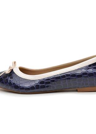 Sapatilha sapato rasteirinha escamada azul e branco 2020 promoção