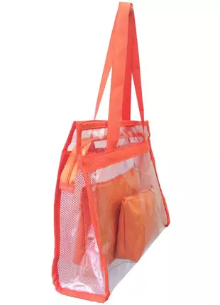 Bolsa de praia sacola grande ombro transparente necessaires laranja