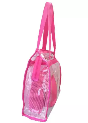 Bolsa de praia sacola grande ombro transparente necessaires rosa