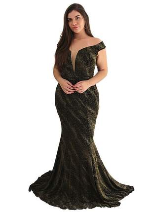Vestido formatura longo preto com dourado incrível para ocasiões chiques e elegantes