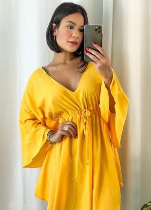 vestido amarelo curto para festa