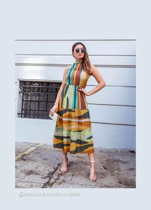 Vestido midi gabriela - coleção cores primavera verão
