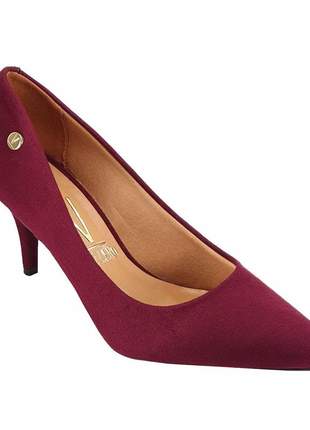 Sapato feminino scarpin vizzano camurça salto medio 1185-102 vinho