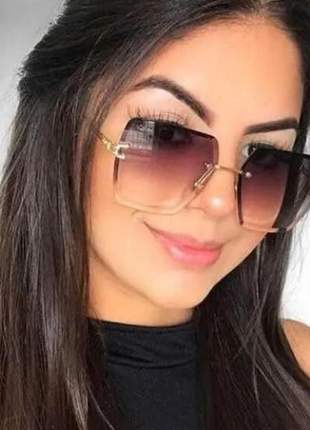 Óculos de sol femenino sem aro nova coleção trend new oculos